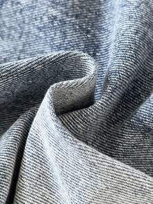 SHEIN Casuvi Kids 男童夏季新款時尚做舊百搭萬用寬鬆直筒舒適牛仔短褲，柔軟百慕達短褲，適合日常、度假、學校、節慶與休閒出遊，完美戶外穿搭 - 中等水洗藍 - 查看 5
