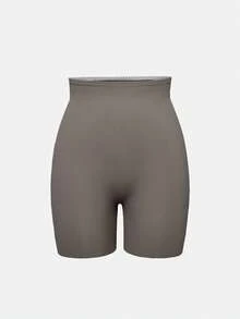 SHEIN 女款高腰休閒日常穿著塑形短褲 - 深灰色 - 查看 1