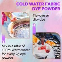 30ml 5/8 Colors Tie-Dye Powder Set, Suitable For Fabric, Textile And Clothing Dyeing, Multipurpose Pigment For Clothing Renewal And Diy Crafts - Multicolor - View 8