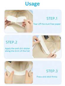 50/20/10 piezas Cinta resistente al sudor y a las manchas para el ala del sombrero, adecuada para sombreros, frente, forros de sombrero, absorbente de sudor, autoadhesiva, aislante térmico, unisex - Blanco - Ver 4