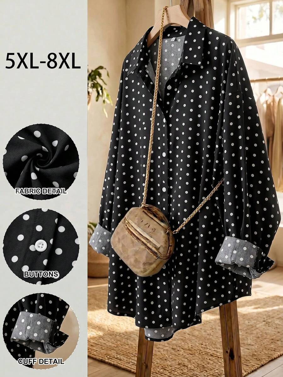 SHEIN CURVE+ 大尺碼感恩節秋季休閒 1950 年代復古傳統服飾長袖,2026 冬季 22W - 彩色 - 查看 1