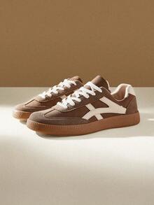 CUCCOO EASI Women's Casual Beige Simple Fashion Sneakers Back To School For Christmas - Brown - View 3