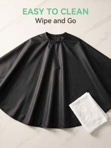 4/5 Peças Capa de Cabelo Ampliada para Enrolar, Tingir e Condicionamento Profundo, Capa de Cabelo à Prova d'Água para Salões de Beleza e Ferramentas de Penteado - Preto - Visão 6