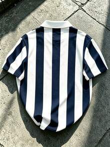 Manfinity EMRG Camisa polo de verano casual con bloques de color y rayas para hombre - Multicolor - Ver 2