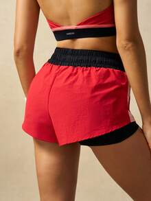 VARSIVA Women's Contrast Color Casual Pocket Drawstring Waist Sports Shorts - Multicolor - View 5