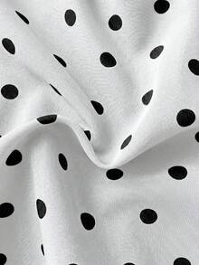 SHEIN 女童圓點編織細肩帶上衣與長褲兩件套 - 白色 - 查看 6