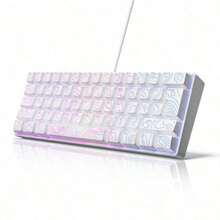 Teckwe 1 pieza Teclado Gaming Mini con 61 teclas, equipado con retroiluminación RGB real. Adecuado para jugadores de computadora, mecanógrafos, viajeros y viajes de negocios. Alimentación USB - Ver 9