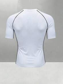 Gym Rark Conjunto deportivo de hombre con camiseta de cuello redondo de manga corta con estampado de rayas de mancuernas y pantalones largos con cintura con cordón y bolsillos - Blanco - Ver 2