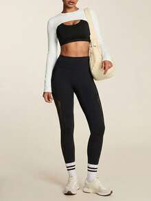 SHEIN BAE Women Sports Tees & Tanks Plain - Putih - View 4