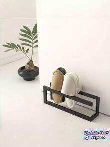 1 Peça Organizador de Armazenamento de Sapato Moderno, Economia de Espaço, Sem Energia, Montagem Fácil, Entrada, Quarto, Sala de Estar, Resistente, Antiderrapante, À Prova d'Água, À Prova de Ferrugem, Portátil, Leve, Empilhável - Multicolorido - Visão 1