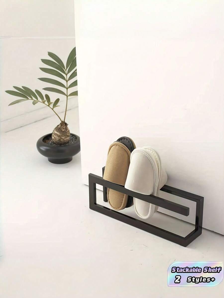 1 Peça Organizador de Armazenamento de Sapato Moderno, Economia de Espaço, Sem Energia, Montagem Fácil, Entrada, Quarto, Sala de Estar, Resistente, Antiderrapante, À Prova d'Água, À Prova de Ferrugem, Portátil, Leve, Empilhável - Multicolorido - Visão 1