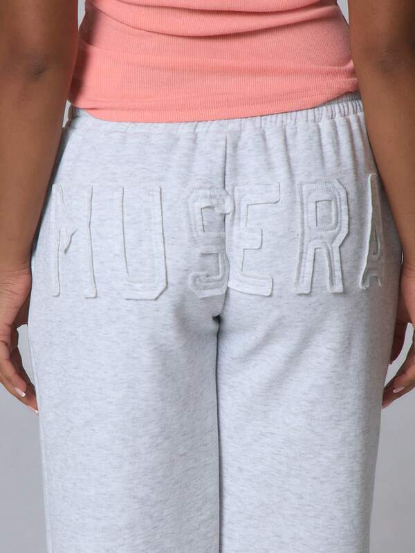 Musera-petite Petite Distressed Wide Leg Baggy Joggers Cosy Cute Casual Basic Fall Autumn Everyday Lounge Spring