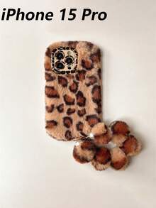 1pc Personalized Leopard‑Print Fluffy Bracelet Phone Case With Lens Bracket, Warm Autumn‑Winter Style, Compatible With IPhone 17 Pro Max/16 Pro/15/14/13/12/11 - Multicolor - View 22