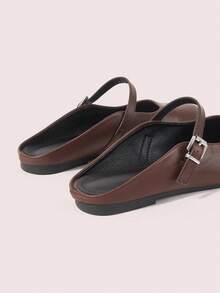 CUCCOO DOLLMOD Ladies Gentle Bow Women's Satin Low Vamp Mules Shoes - Coffee Brown - View 6