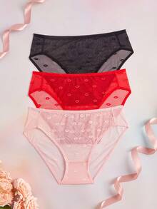 Snug Zone Plus Size Romantic Lace Panties 3-Pack - Multicolor - View 5