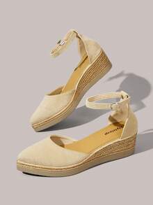 Styleloop Women's Wedge Heel Platform Sandals, Bohemian, Beach Vacation, Western Wind, Summer Wear, Travel Essentials - Light camel - View 6