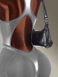 Amplova Mono deportivo de color liso sin espalda y ajuste ceñido - Gris - Ver 9