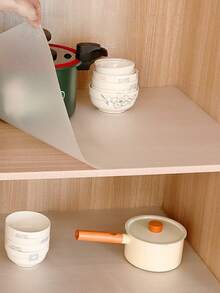 1Roll EVA Fridge Liner Shelf Liner Waterproof Oil Resistant Non Slip Cut To Size For Kitchen Cabinet Drawer Refrigerator Freezer Pantry Countertop Protection Easy Clean Washable DIY Home Organization Accessory Supplies - View 2