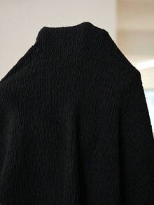 MaterniWear 孕婦純色圓領短袖修身休閒洋裝 - 黑色 - 查看 6