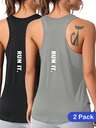 CourtClass Letter Print Racerback Sports Tank Top