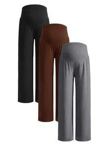 Modmama Pantalones de maternidad casuales versátiles de cintura alta y pierna recta - Multicolor - Ver 15