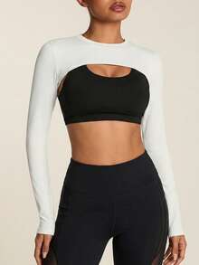 SHEIN BAE Women Sports Tees & Tanks Plain - Putih - View 1