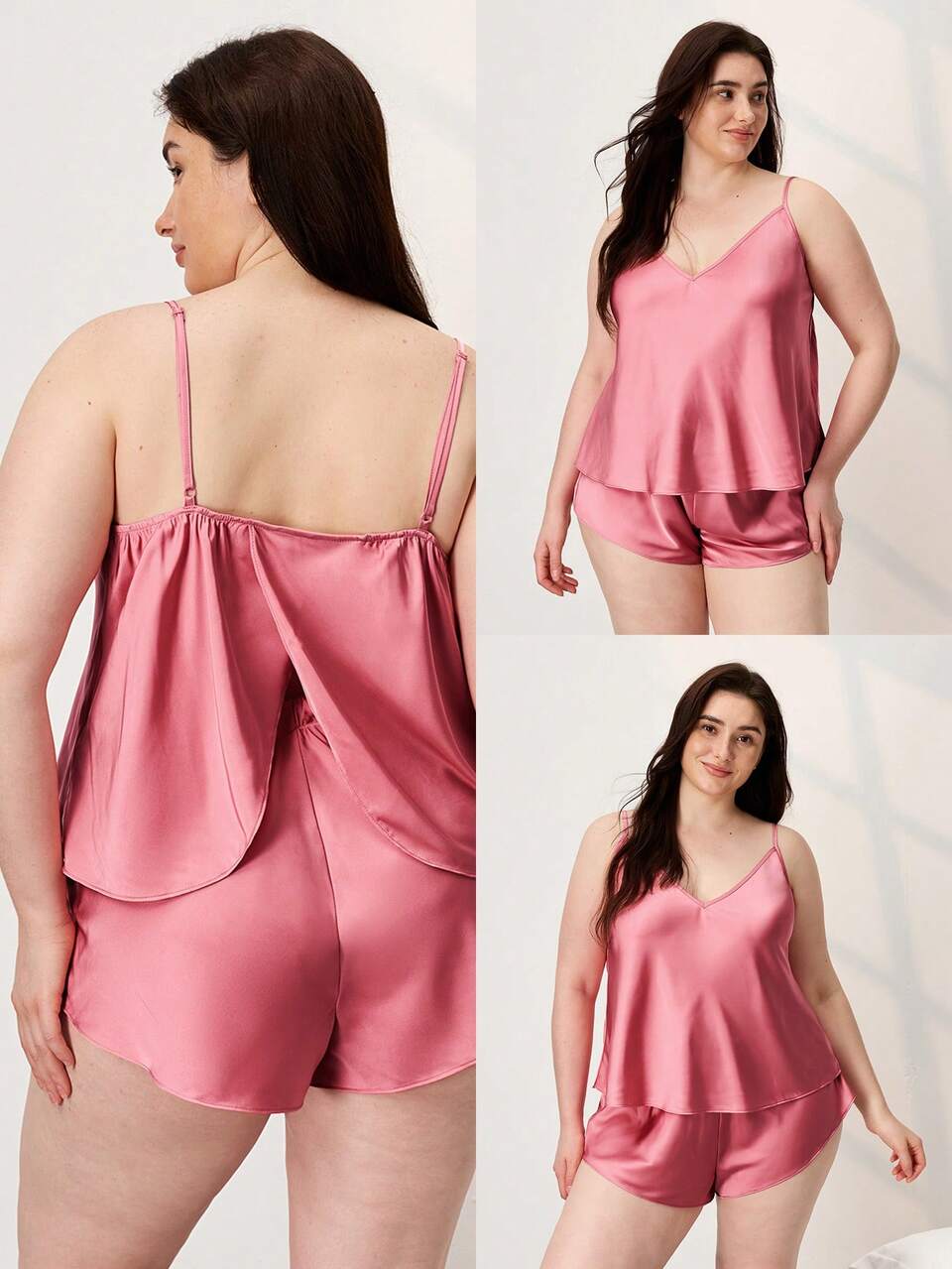 Plus Size Sexy Satin Pajamas For Women