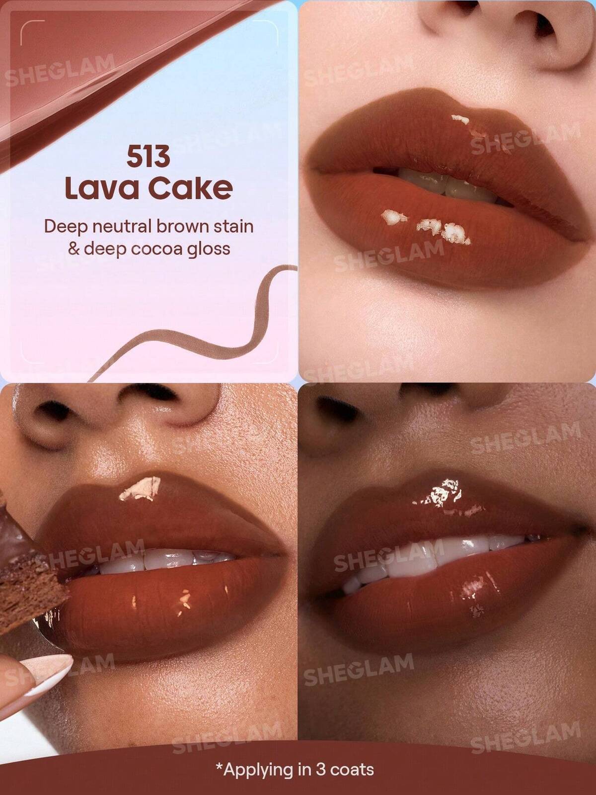 Line To Shine Peel-Off Lip Stain & Gloss Duo-513 Lava Cake