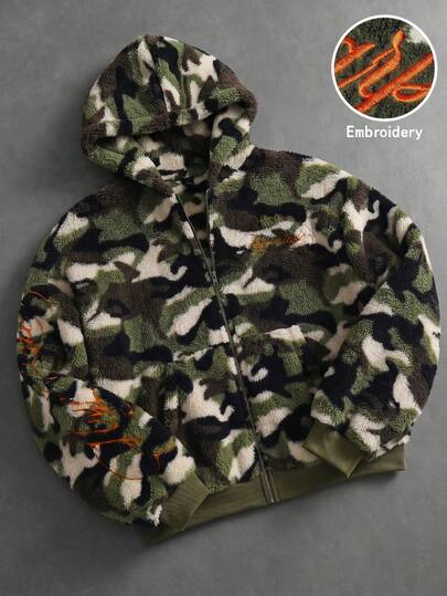 Street Life Printemps Décontracté Camouflage, Texte Imprimé, Sweat-shirt à Capuche Vintage Camo pour Hommes