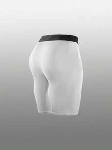 Gym Rark Men's Colorblock High-Waist Sports Barbell Print Base Layer Shorts - White - View 2