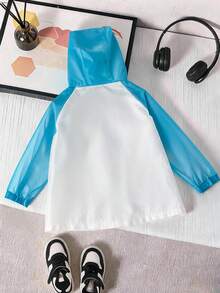 Impermeable Infantil con Capucha Estampado Divertido | Ligero, Cómodo y Resistente al Agua - Azul - Ver 3