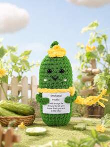 POKOJA LAND 1 Hand-Crocheted Desktop Decorative Ornament Fun And Adorable Animal/Plant Sci-Fi Designs Birthday Gift Card Mother's Day/Father's Day Gift For Dad Present For Colleagues, Family, Mom, Women, Men, Her, Him, Sisters, Best Friends Hand-Knitted Positive Emotions Knitting & Crocheting Gratitude, Inspiration, Encouragement Creative Graduation & Holiday Gifts Party Favors, Small Gifts, Souvenirs - Multicolor - View 1