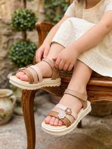 Sandalias Beige con Flores para Niñas – ¡Ternura y Estilo en Cada Paso! - Beis - Ver 1