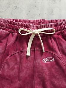 ROMWE MEN Essentials Men's Structured Patchwork Washed Distressed Shorts - Hot Pink - View 4