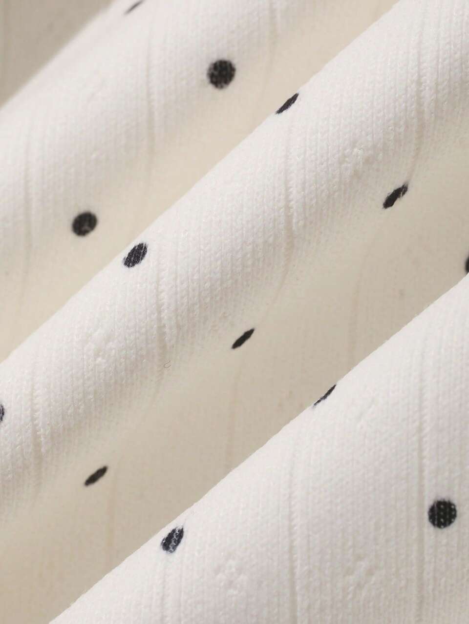 Polka Dot Cute Peter Pan Collar Bow Decor Short Sleeve Inner Layer Young Girls T-Shirt