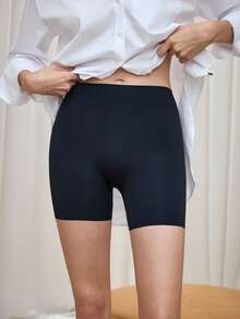 SHEIN 3pcs Solid Antiexposure Shorts - Black - View 2