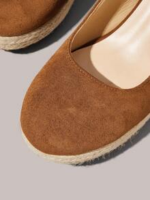 Styleloop Sepatu Wedges & Platform Wanita, Gaya Bohemian, Liburan Pantai, Nuansa Barat, Pakaian Musim Panas, Perlengkapan Perjalanan - Rust Brown - View 5