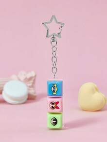 THE POWERPUFF GIRLS X SHEIN 可愛卡通鋅合金壓克力吊飾，適用於鍵盤、包包、錢包、書包、背包、汽車配件，紀念收藏禮物 - 彩色 - 查看 3