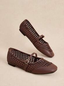 Rosivie Women's New Fashion French Style Soft Ballerina Flats Bow Decor Suede Loafers Square Toe Valentine's Day - Brown 2 - View 4