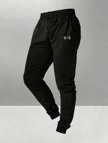 Gym Rark Men's Barbell Print Raglan Short Sleeve T-Shirt And Pants Sports Set - Black - View 5