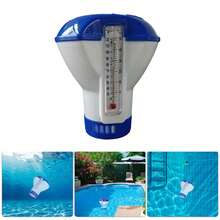 2-In-1 Swimming Pool Thermometer And Luxury Chemical Dispenser, Floating Swimming Pool Chlorine Dispenser Supporting 1.5 Inch Tablets, Adjustable Control Ring, Floating Pool Thermometer, Water Temperature Measurement Tool For Swimming Pools - A - View 4