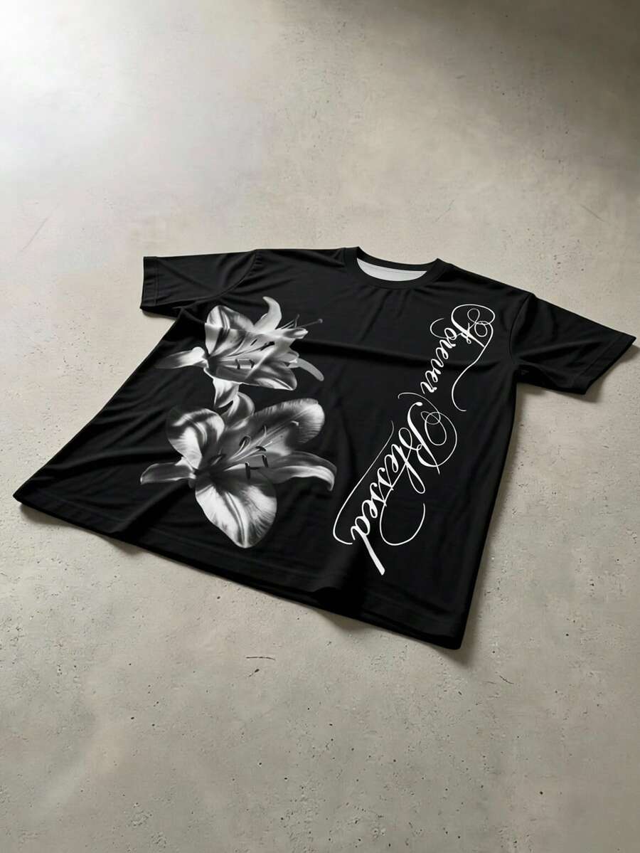 Manfinity EMRG 男士夏季休閒花卉印花T恤 - 彩色 - 查看 1