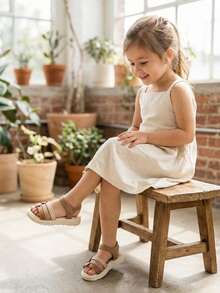 Sandalias Beige con Flores para Niñas – ¡Ternura y Estilo en Cada Paso! - Beis - Ver 3