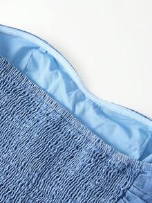 GlowEve Women's Ruched Bandeau Denim Top - Blue - View 4