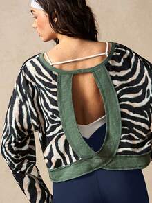 VARSIVA Women's Colorblock Backless Spaghetti Strap Sports Romper - Navy Blue - View 7