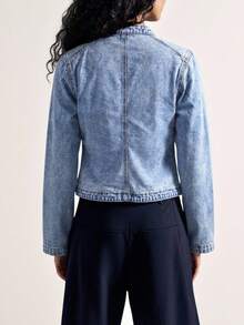 Bohemela Women's Casual Loose Long Sleeve Denim Jacket Autumn - Light Wash - View 4
