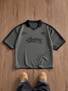 Manfinity BRENVOR Men's Personalized Print Polo Shirt, Summer - Dark Grey - View 6