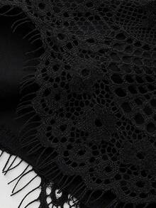 EMERY ROSE Women's Round Neck Short Sleeve Lace Patchwork T-Shirt Brunch Formal Black Summer Casual Decent - White - View 6