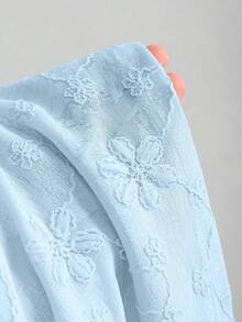 Sweetra Spring/Summer Fashion New Beach Romantic Vacation Pink Textured Minimalist Sexy Scarf Asymmetrical Shoulder Waist-Cinched Slimming A-Line Short Dress For Women Summer Outfit - Blue - View 5