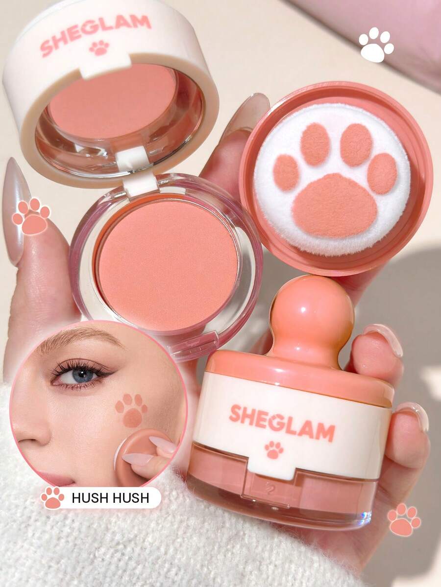 SHEGLAM Cutie Paw 印章腮紅-103 Hush Hush 持久輕盈粉狀腮紅棒 品牌美妝化妝品 適合女士與女孩 - 103 Hush Hush - 查看 1